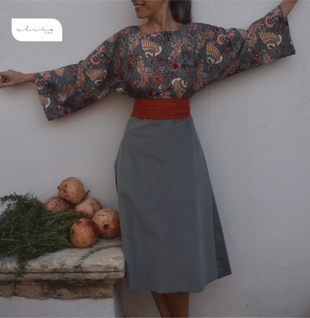 vestido aves escote d